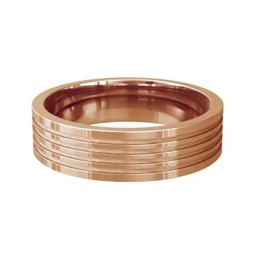 Patterned Designer Rose Gold Wedding Ring - Adorare